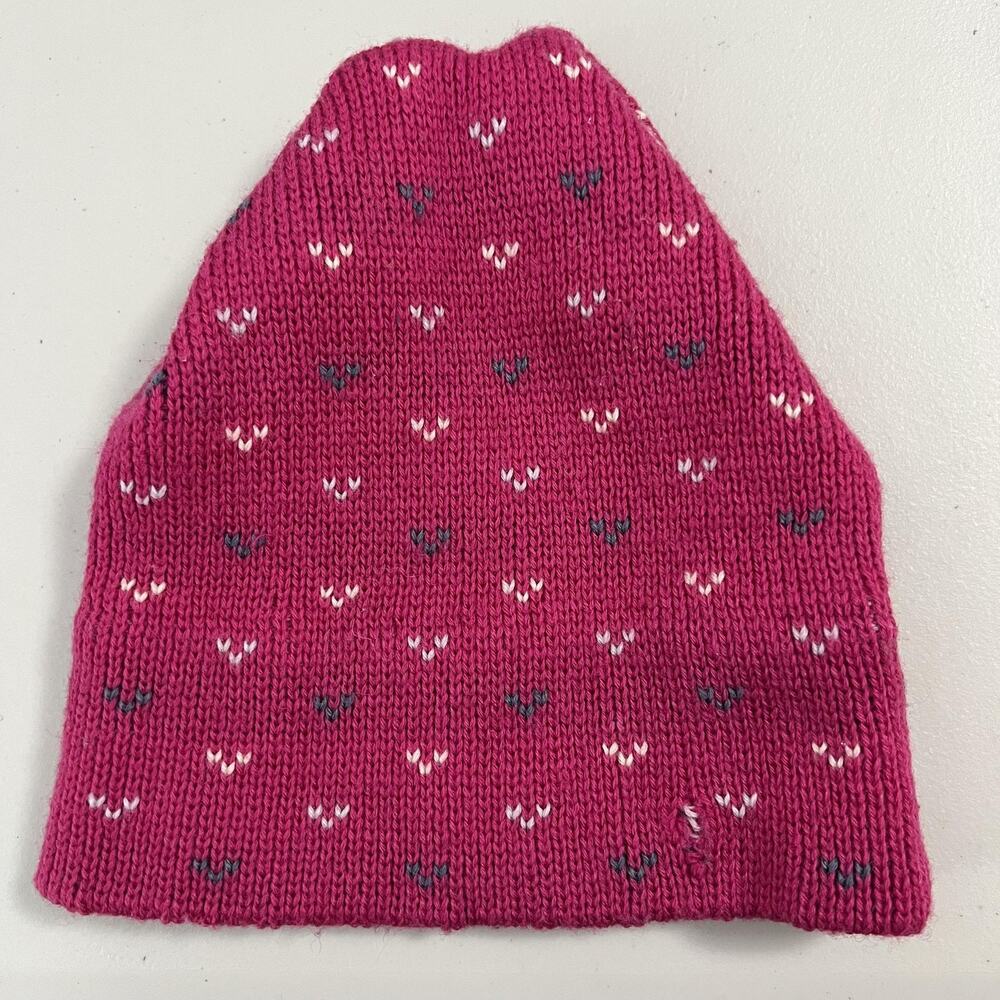 Vintage Wigwam Hat Beanie‎ Pink Wool Knit Made USA Winter Ski Womens 80s USA